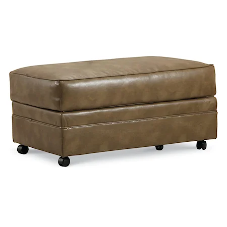 Transitional Storage Ottoman with Casters